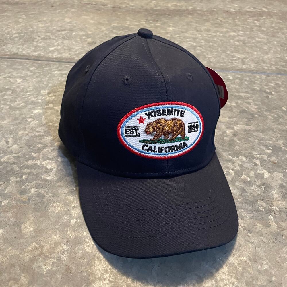NWT Yosemite National Park Embroidered Patch Cotton Hat Cap Blue Vintage Y2K